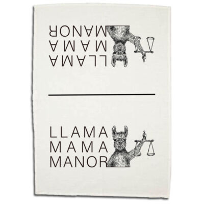 Llama Mama Manor Reflection Tea Towel Thumbnail